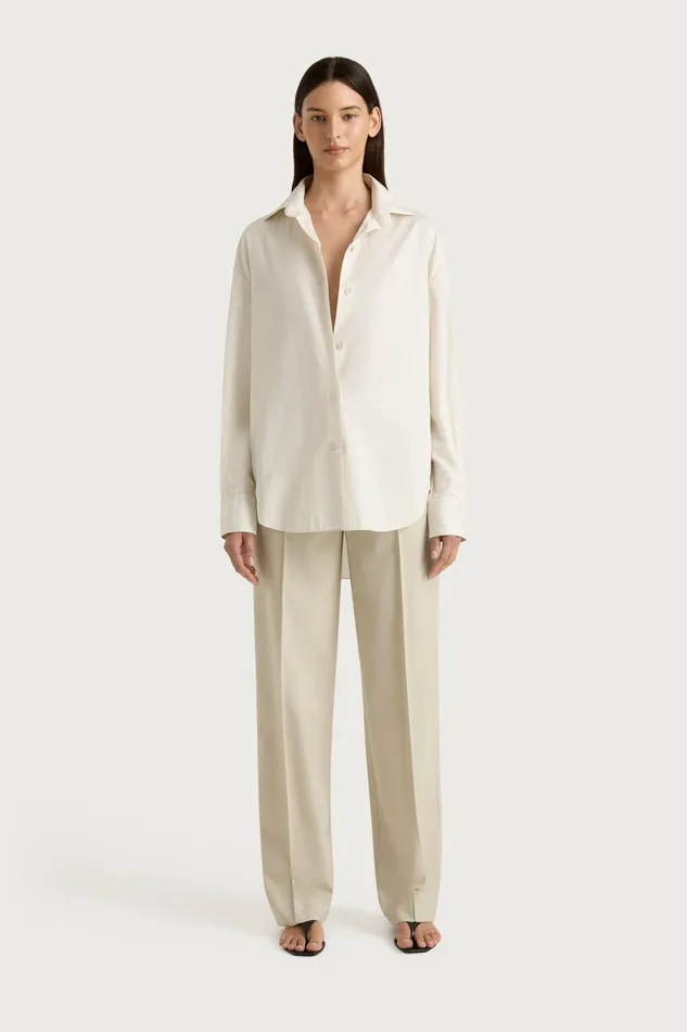Women Faithfull The Brand Tops Freja Shirt Cream Pinstripe