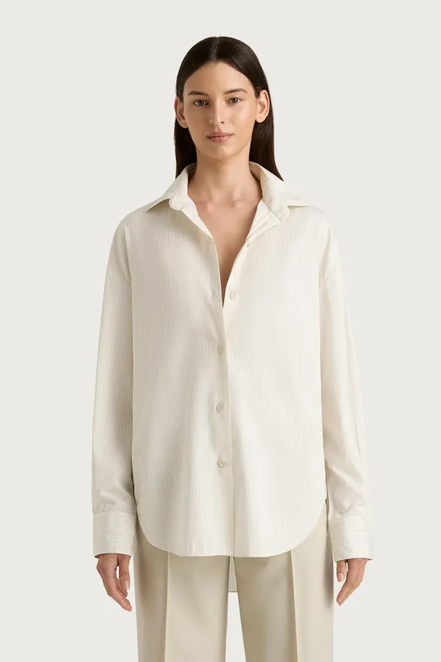 Women Faithfull The Brand Tops Freja Shirt Cream Pinstripe