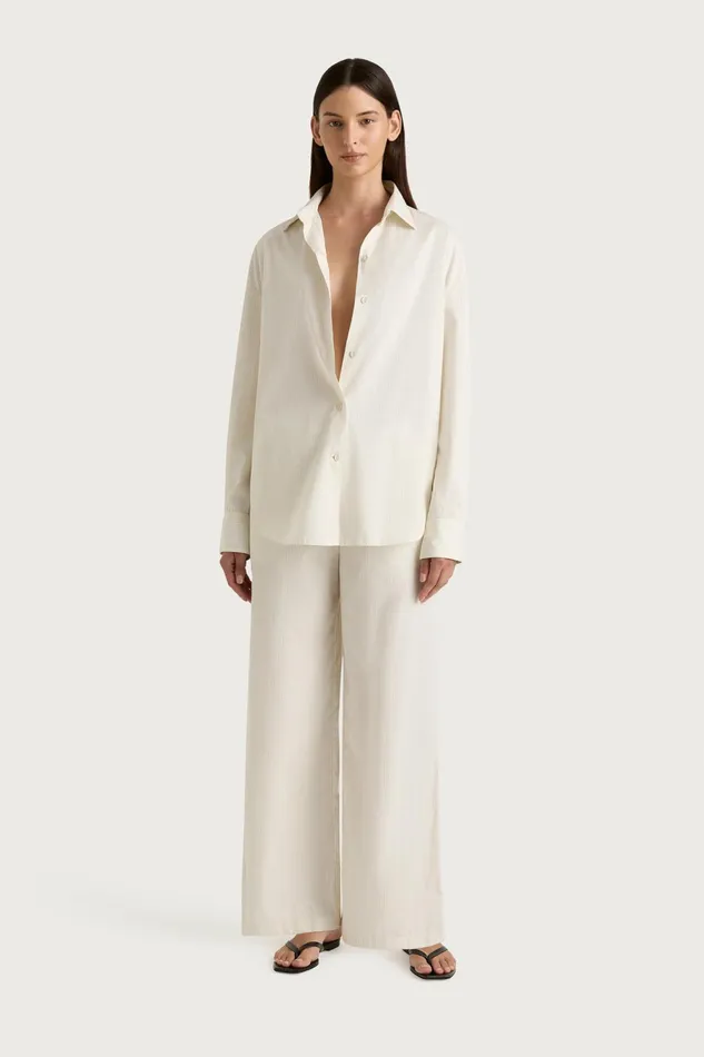 Women Faithfull The Brand Tops Freja Shirt Cream Pinstripe