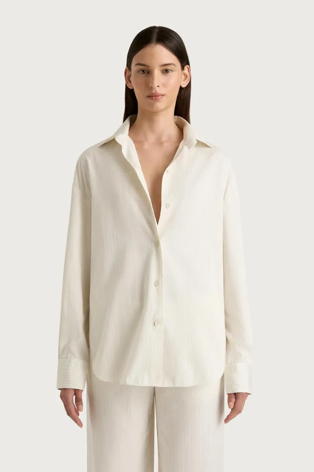 Women Faithfull The Brand Tops Freja Shirt Cream Pinstripe