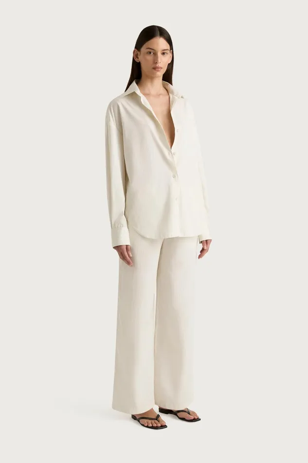 Women Faithfull The Brand Tops Freja Shirt Cream Pinstripe