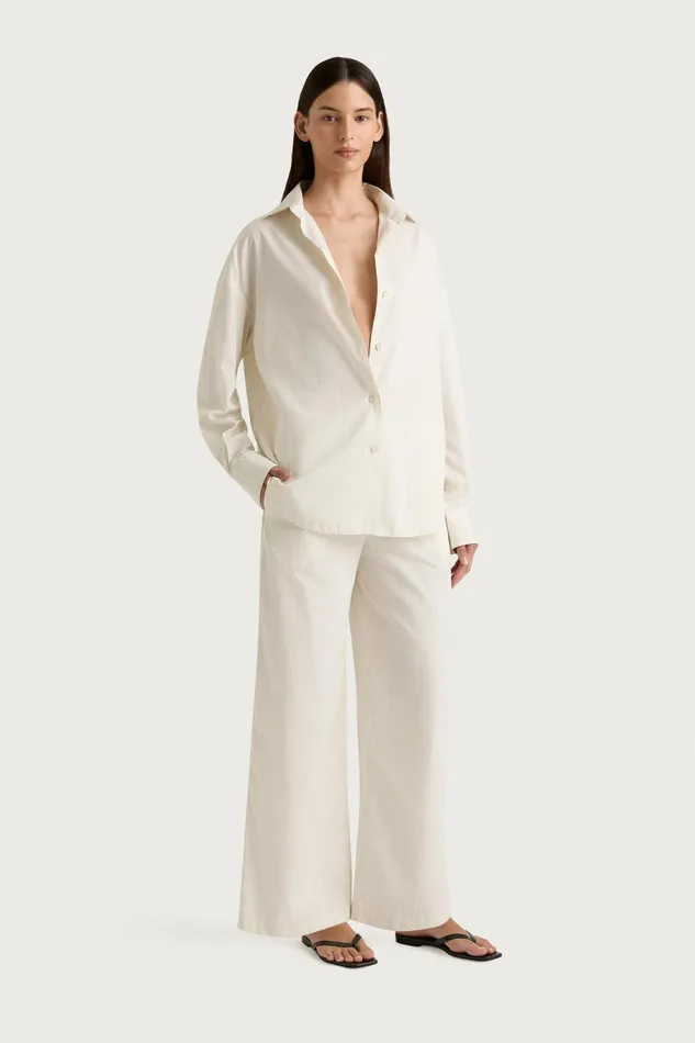 Women Faithfull The Brand Tops Freja Shirt Cream Pinstripe
