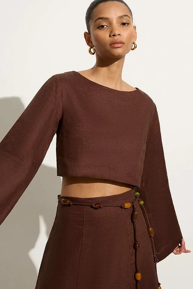 Women Faithfull The Brand Tops Menorca Top Tobacco 8211 Faithfull The Brand