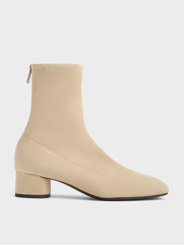 Women Faux Suede StitchTrim Heeled Ankle Boots 8211 Sand CHARLES and KEITH Boots Women Faux Suede StitchTrim Heeled Ankle Boots 8211 Sand CHARLES and KEITH Boots