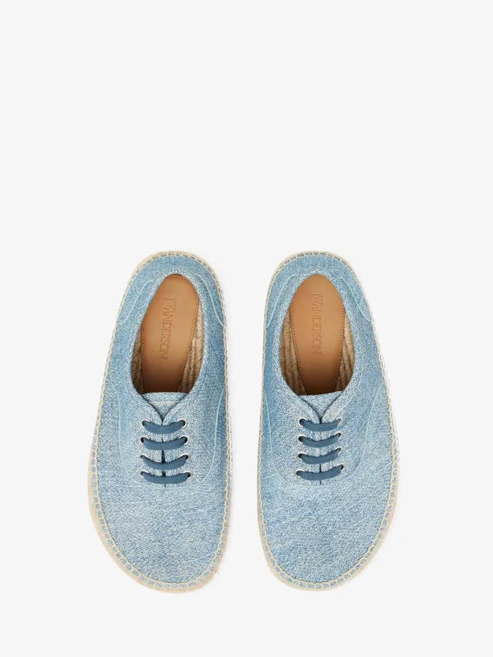 Women Flats JW Anderson SUEDE LACEFRONT PLATFORM ESPADRILLES Blue Women Flats JW Anderson SUEDE LACEFRONT PLATFORM ESPADRILLES Blue