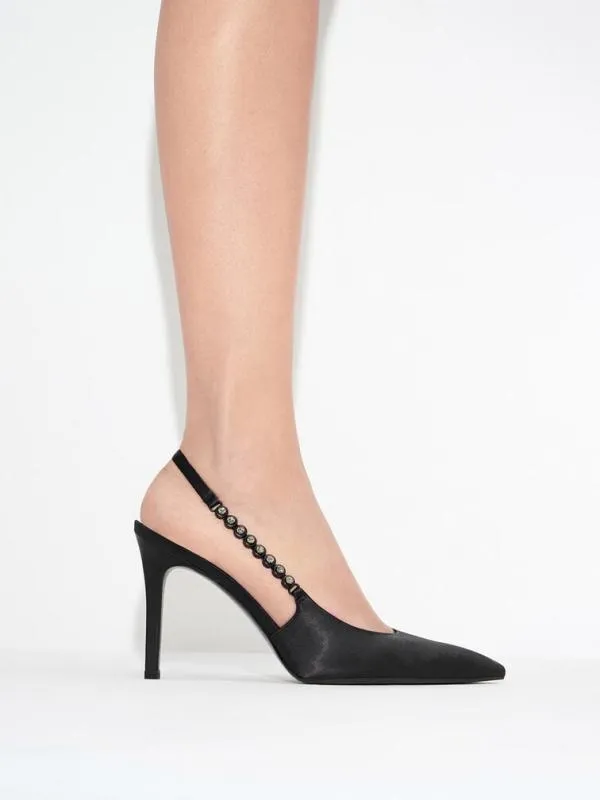 Women Flores GemStrap Slingback Pumps 8211 Black CHARLES and KEITH Pumps