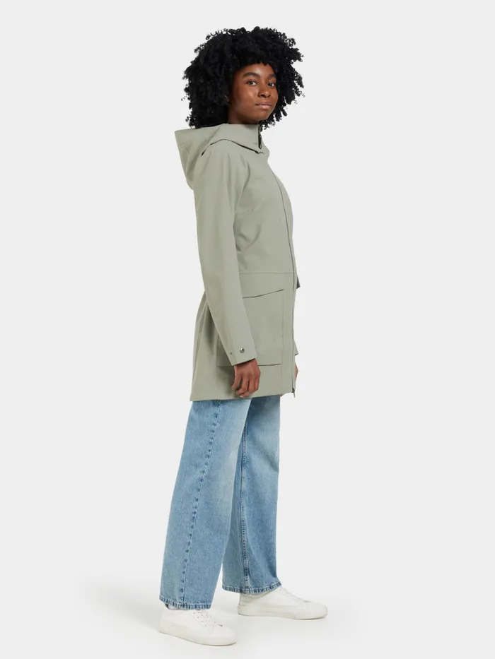 Women Folka Parka Mistel Green Didriksons Spring Jackets