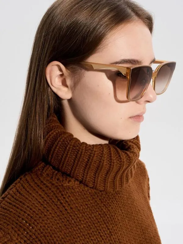 Women Freya Recycled Acetate Square Sunglasses 8211 Toffee CHARLES and KEITH Square