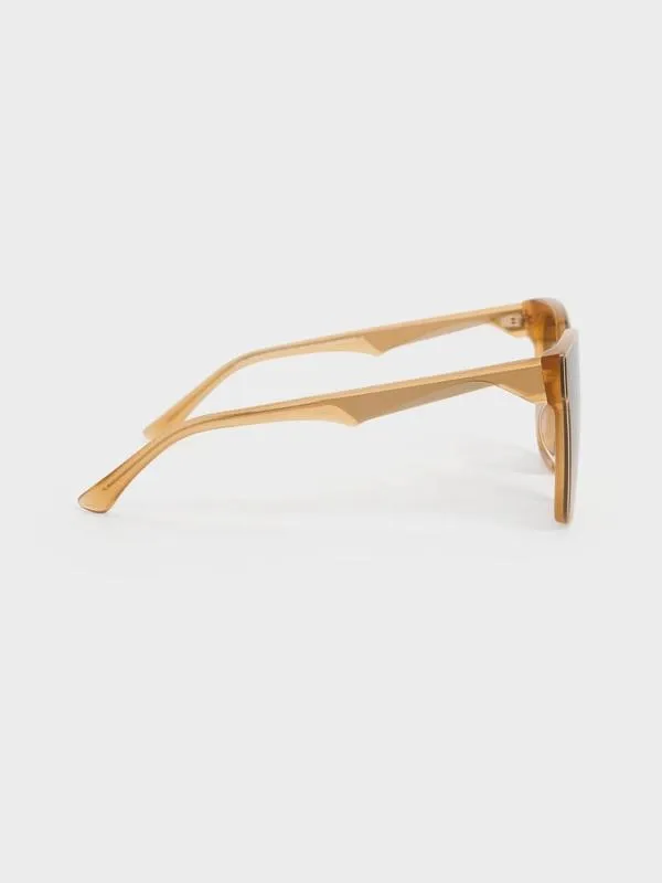 Women Freya Recycled Acetate Square Sunglasses 8211 Toffee CHARLES and KEITH Square