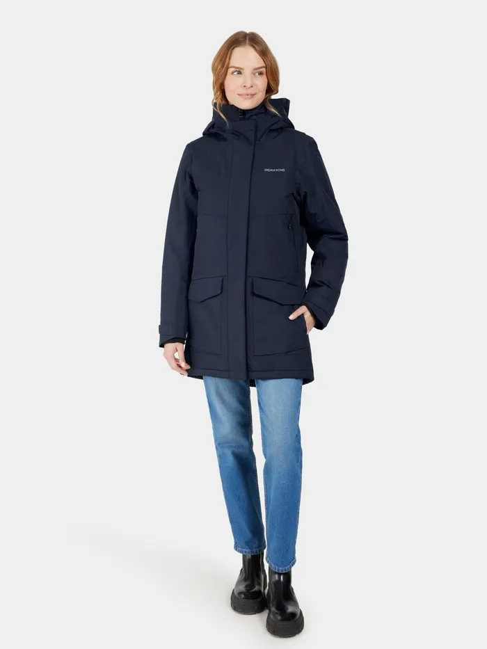 Women Frida Parka Dark Night Blue Didriksons Autumn Jackets