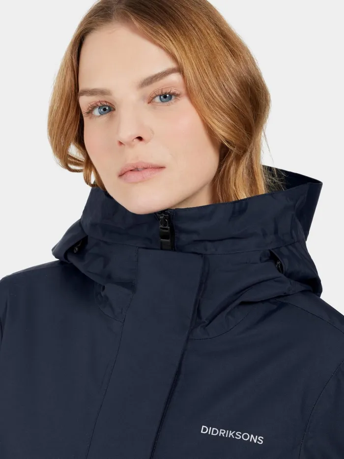 Women Frida Parka Dark Night Blue Didriksons Autumn Jackets