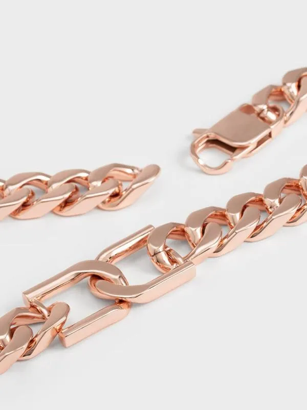 Women Gabine ChainLink Choker Necklace 8211 Rose Gold CHARLES and KEITH Necklaces