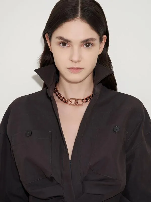 Women Gabine ChainLink Choker Necklace 8211 Rose Gold CHARLES and KEITH Necklaces