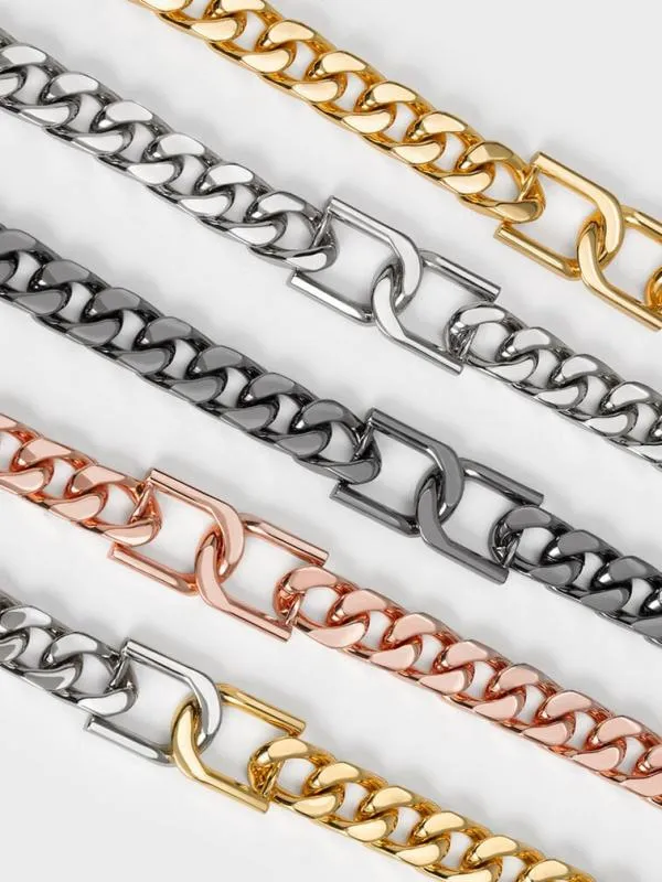 Women Gabine ChainLink Choker Necklace 8211 Rose Gold CHARLES and KEITH Necklaces