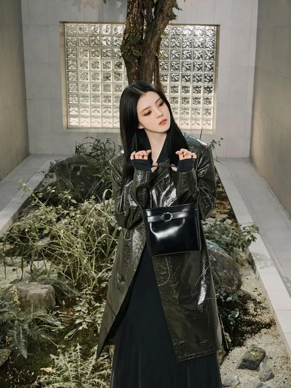 Women Gabine Leather Belted Bucket Bag 8211 Noir CHARLES and KEITH Bucket Bags