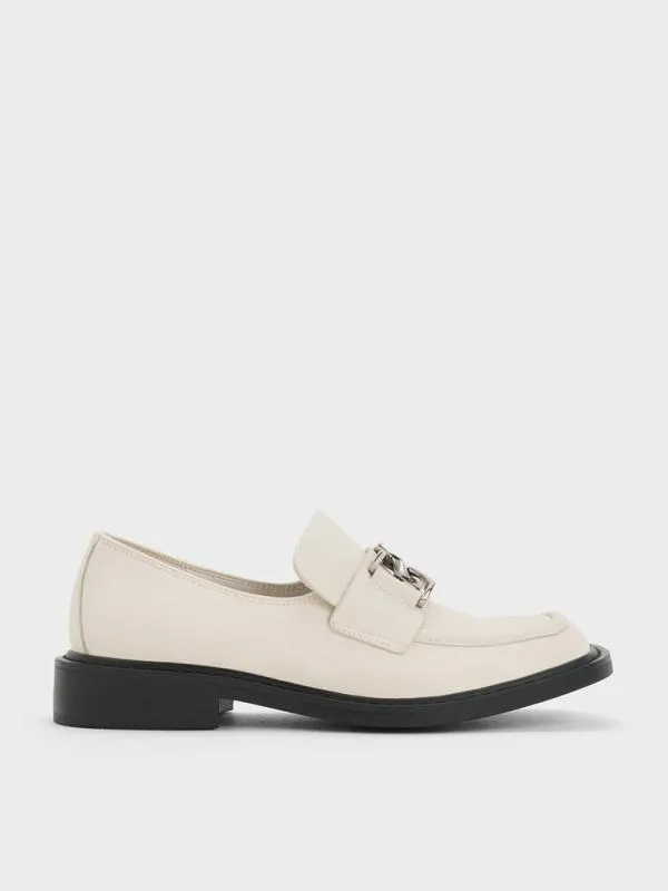 Women Gabine Leather Loafers 8211 Chalk CHARLES and KEITH Flats