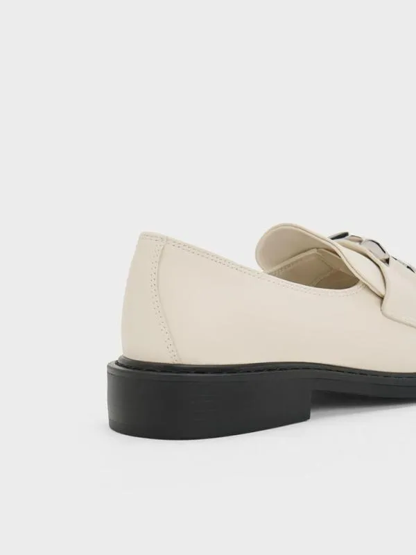 Women Gabine Leather Loafers 8211 Chalk CHARLES and KEITH Flats