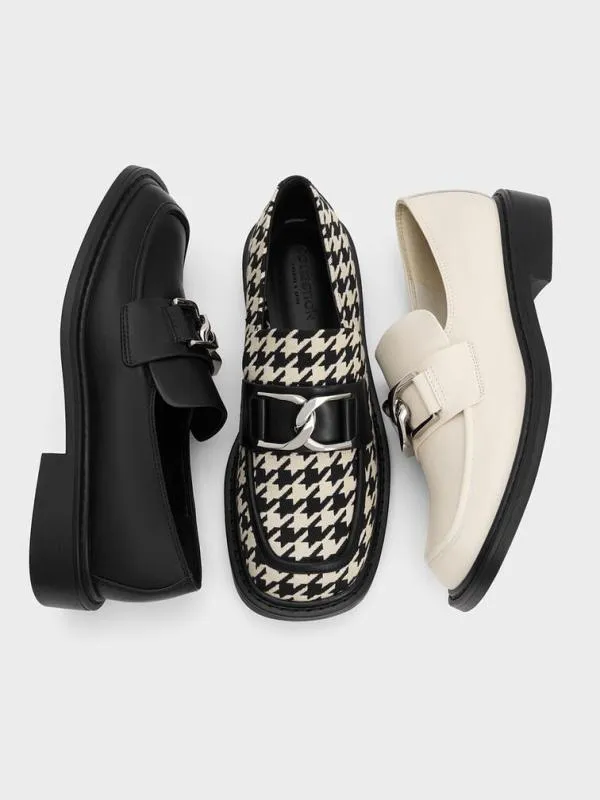 Women Gabine Leather Loafers 8211 Chalk CHARLES and KEITH Flats