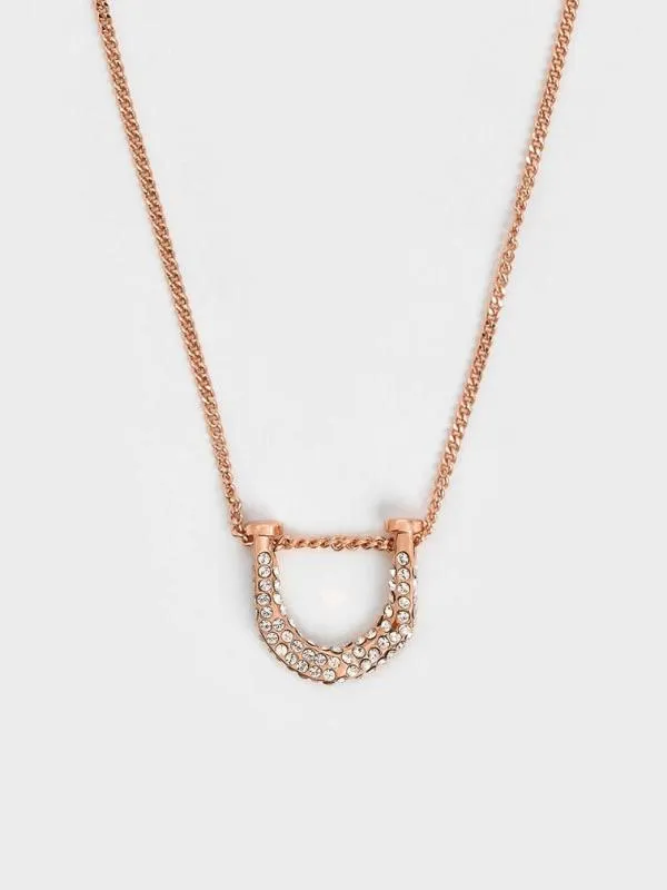 Women Gabine Swarovski Crystal Necklace 8211 Rose Gold CHARLES and KEITH Necklaces Women Gabine Swarovski Crystal Necklace 8211 Rose Gold CHARLES and KEITH Necklaces