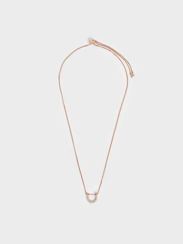 Women Gabine Swarovski Crystal Necklace 8211 Rose Gold CHARLES and KEITH Necklaces