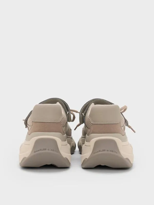 Women Gaskell Mesh Mary Jane Sneakers 8211 Taupe CHARLES and KEITH Sneakers