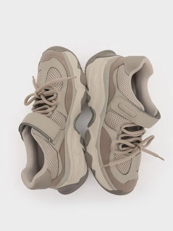 Women Gaskell Mesh Mary Jane Sneakers 8211 Taupe CHARLES and KEITH Sneakers