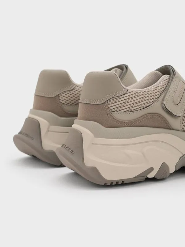 Women Gaskell Mesh Mary Jane Sneakers 8211 Taupe CHARLES and KEITH Sneakers