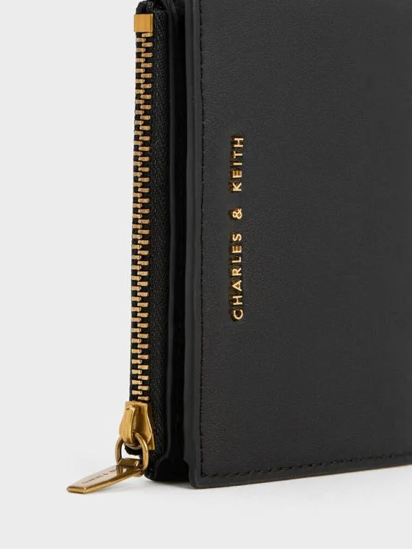 Women Harmonee Top Zip Small Wallet 8211 Black CHARLES and KEITH Small Wallets