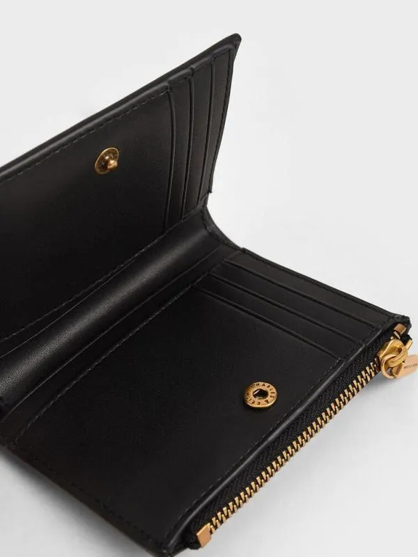 Women Harmonee Top Zip Small Wallet 8211 Black CHARLES and KEITH Small Wallets