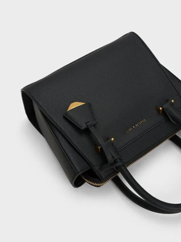 Women Harper Geometric Top Handle Bag 8211 Black CHARLES and KEITH Top Handle Bags