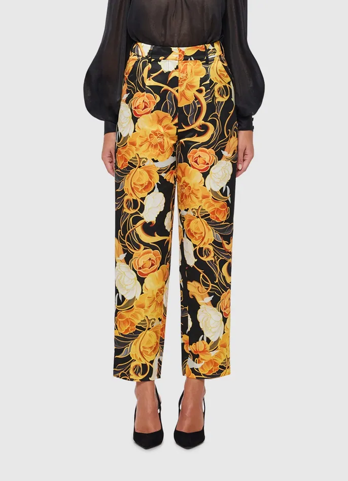 Women Harper Straight Leg Pants 8211 Adorn Print in Royal Pants LEO LIN