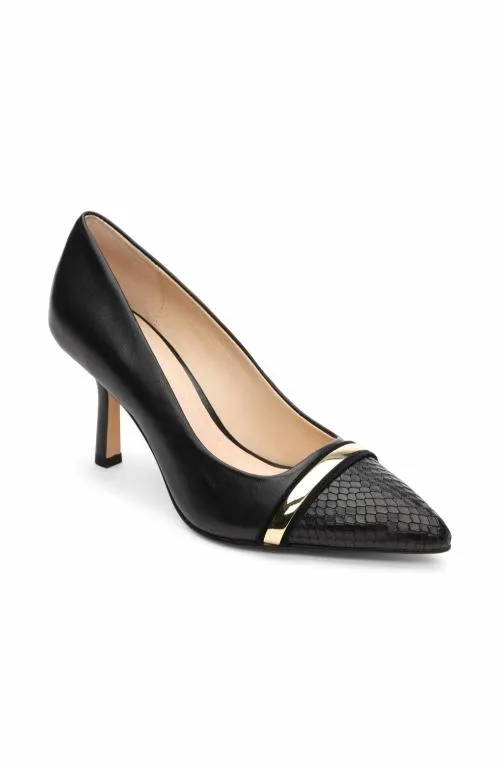 Women Heels Liverpool Los Angeles Belair Pump With Embossed Snake Black