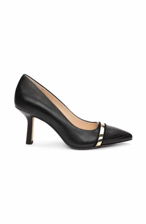 Women Heels Liverpool Los Angeles Belair Pump With Embossed Snake Black