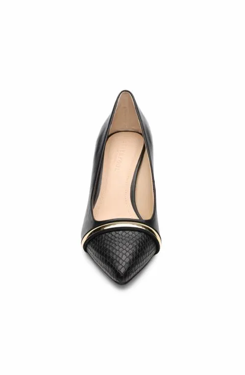 Women Heels Liverpool Los Angeles Belair Pump With Embossed Snake Black