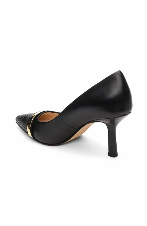 Women Heels Liverpool Los Angeles Belair Pump With Embossed Snake Black