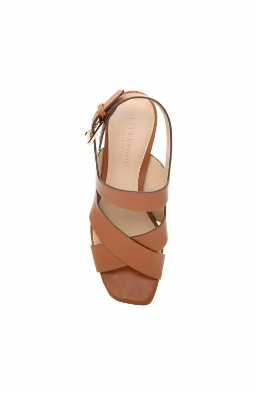 Women Heels Liverpool Los Angeles Paramount Cross Strap Heel Luggage