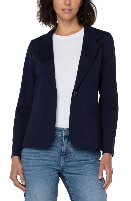 Women Jackets Liverpool Los Angeles Fitted Blazer Super Stretch Cadet Blue