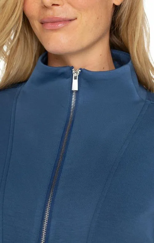 Women Jackets Liverpool Los Angeles Zip Up Funnel Neck Jacket Prussian Blue