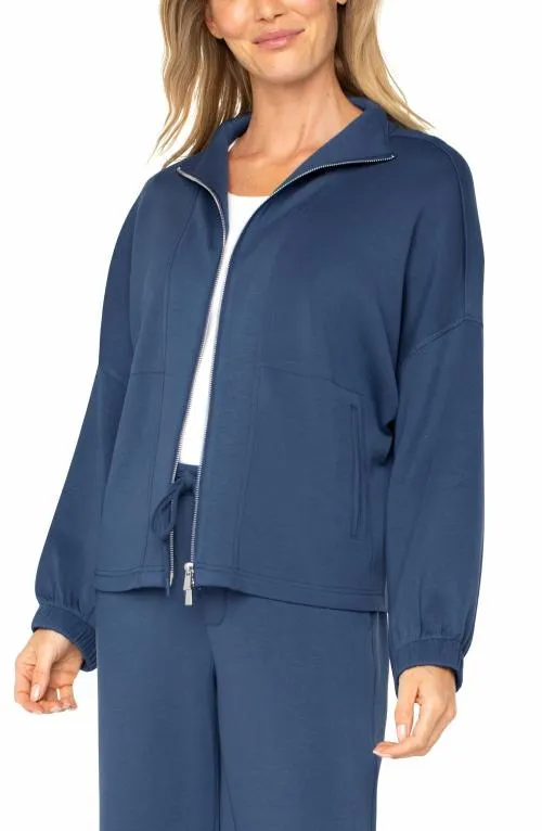 Women Jackets Liverpool Los Angeles Zip Up Funnel Neck Jacket Prussian Blue