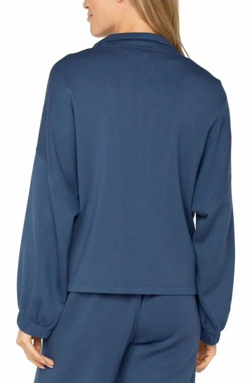Women Jackets Liverpool Los Angeles Zip Up Funnel Neck Jacket Prussian Blue
