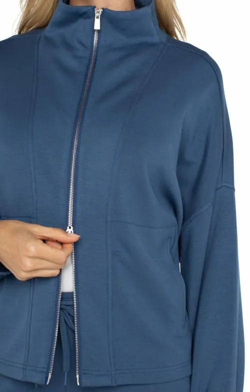 Women Jackets Liverpool Los Angeles Zip Up Funnel Neck Jacket Prussian Blue