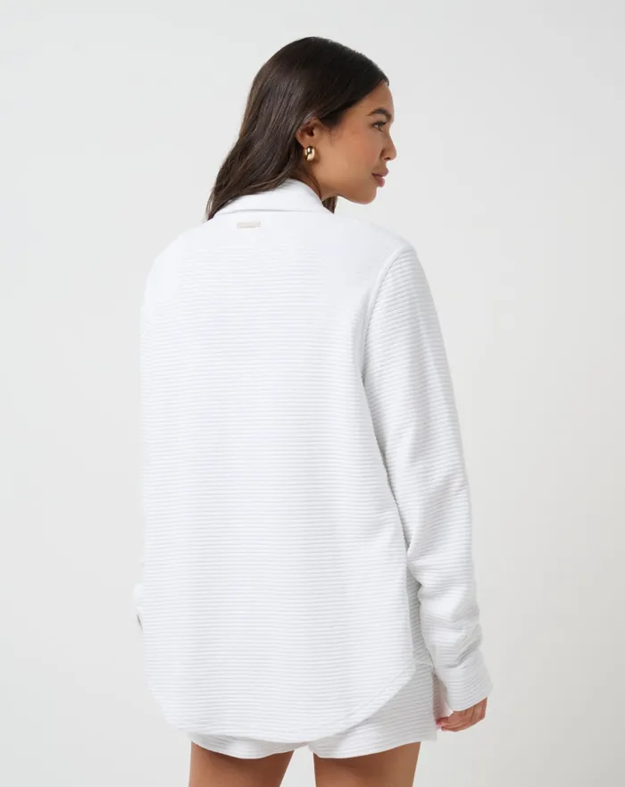 Women Jackets TravisMathew COASTAL RIB YACHT ME SHACKET White