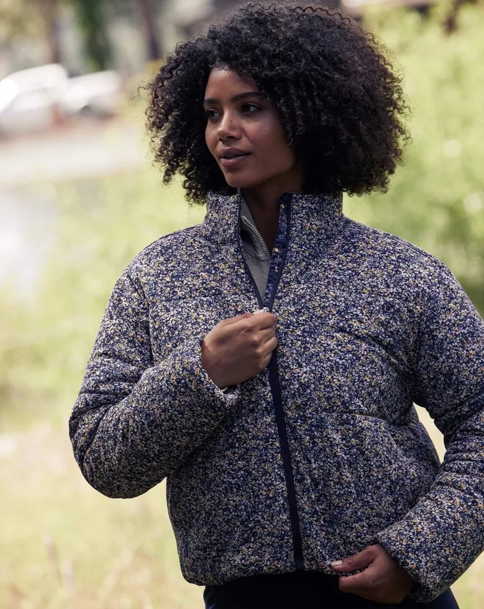 Women Jackets TravisMathew MONT BLANC FLORAL PUFFER Cream Multi