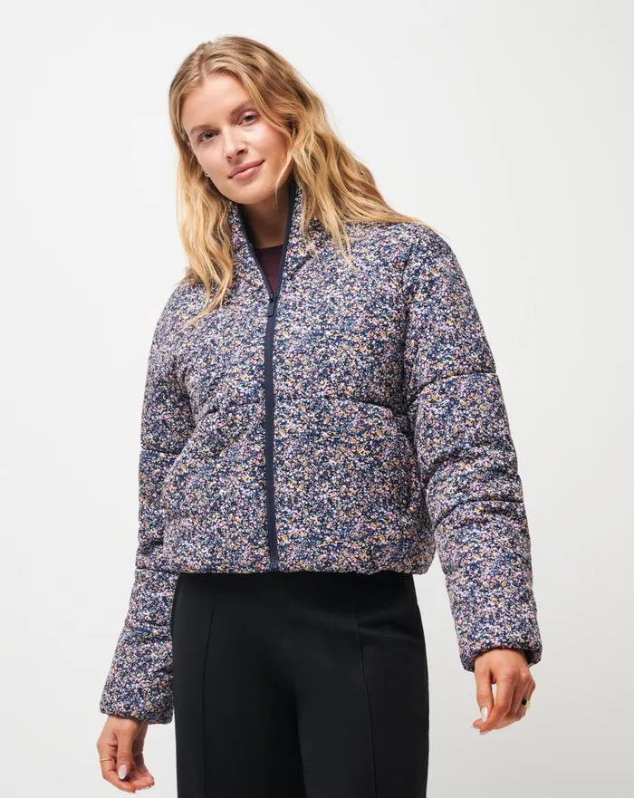 Women Jackets TravisMathew MONT BLANC FLORAL PUFFER Cream Multi