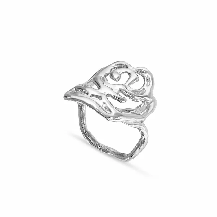 Women Jane Knig Silver Rings Big Rose Ring