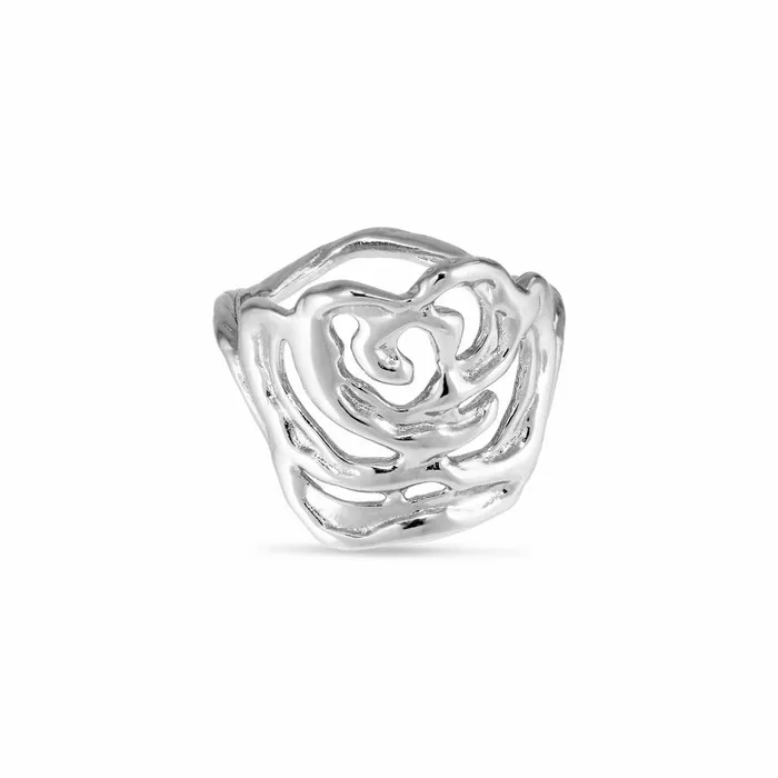 Women Jane Knig Silver Rings Big Rose Ring