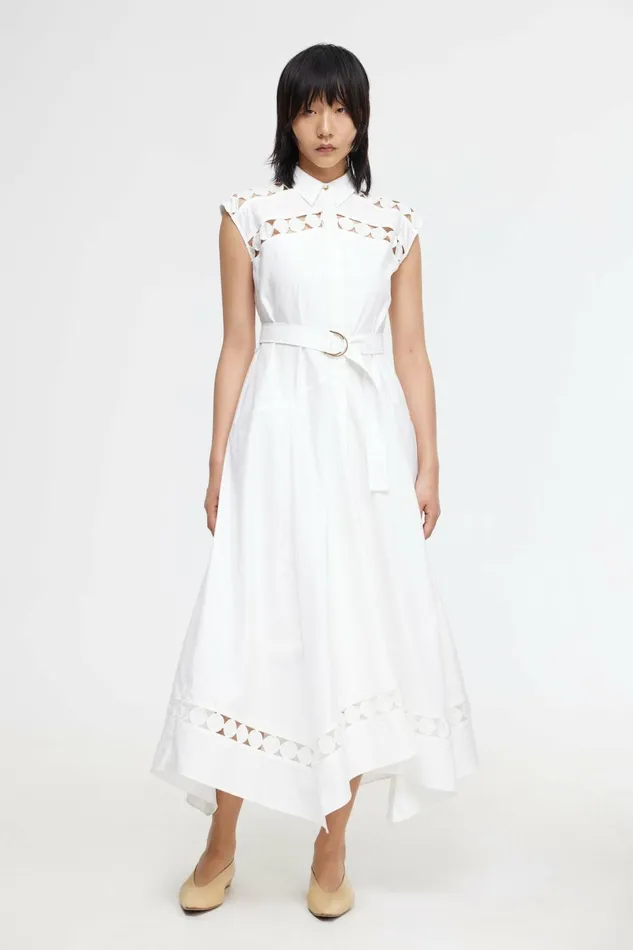 Women KEELING MIDI DRESS Ivory Acler Sale