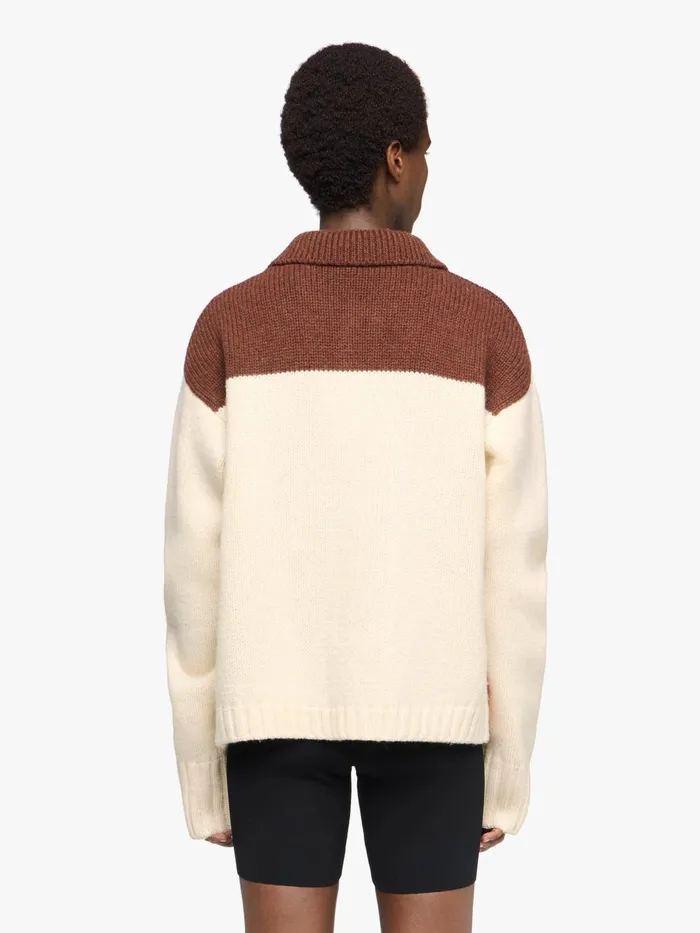 Women Knitwear JW Anderson 039HOUSE039 INTARSIA POLO SWEATER Flax