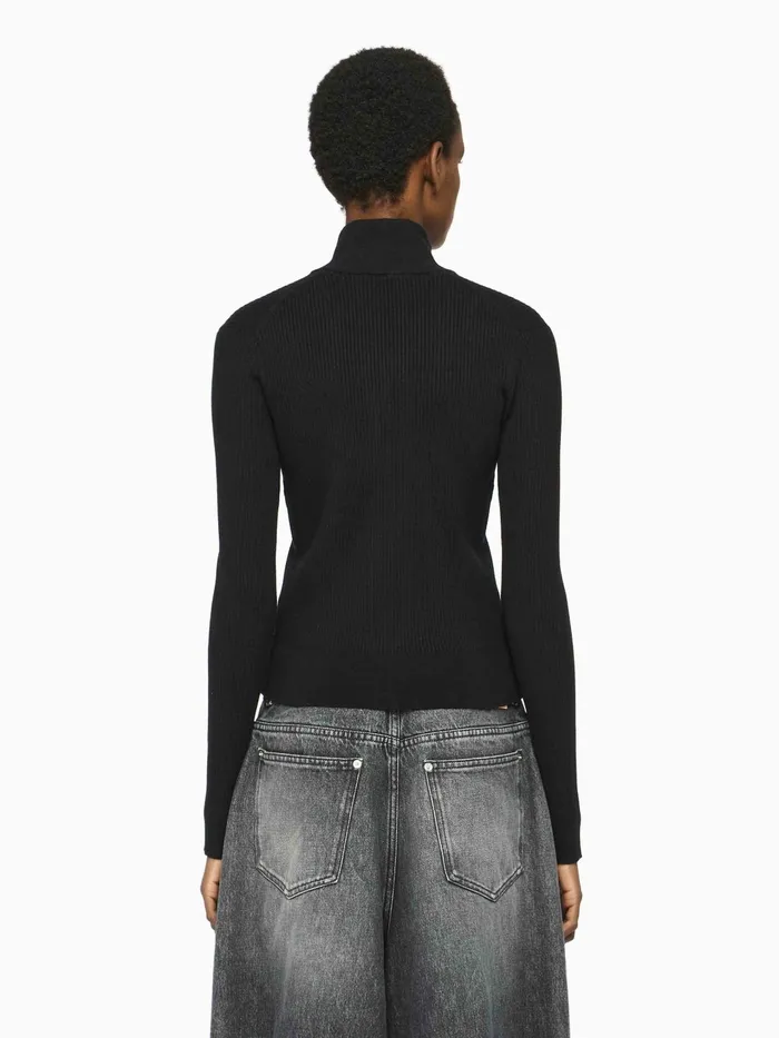 Women Knitwear JW Anderson FITTED ZIP UP CARDIGAN Black Women Knitwear JW Anderson FITTED ZIP UP CARDIGAN Black