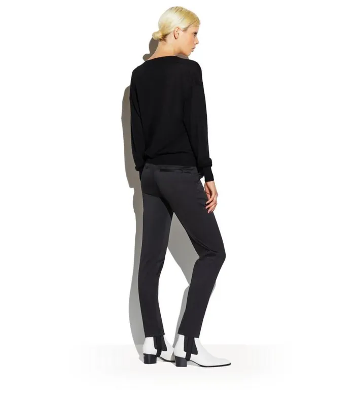 Women Knitwear Tom Ford Fine Cashmere Silk VNeck Sweater Black